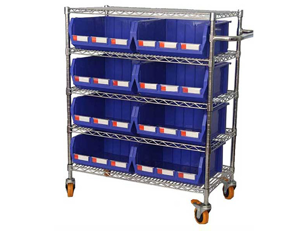 车间防静电物料架-防静电周转车-不锈钢网格台车-定做车间物料车