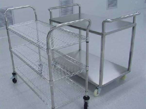 四面护栏镀铬线网手推车订做