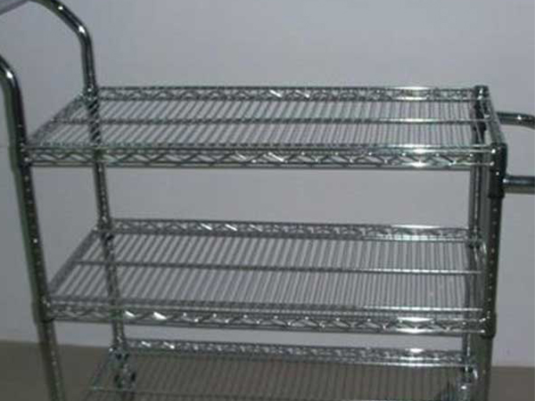 三层单边扶手带把手线网手推车